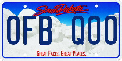 SD license plate 0FBQ00