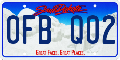 SD license plate 0FBQ02