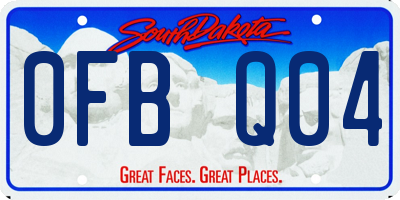 SD license plate 0FBQ04