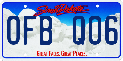 SD license plate 0FBQ06