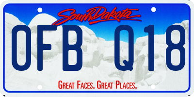 SD license plate 0FBQ18