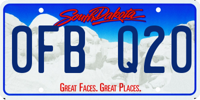 SD license plate 0FBQ20