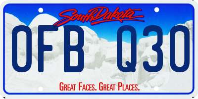 SD license plate 0FBQ30