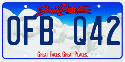 SD license plate 0FBQ42