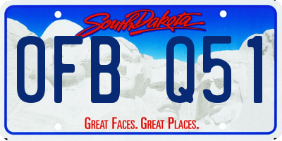 SD license plate 0FBQ51