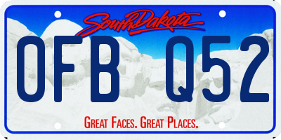 SD license plate 0FBQ52