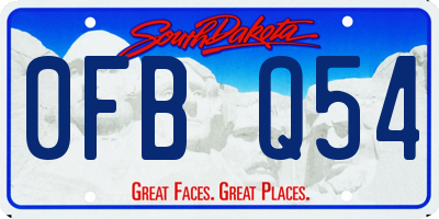 SD license plate 0FBQ54