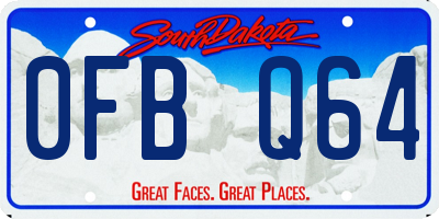 SD license plate 0FBQ64
