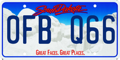 SD license plate 0FBQ66