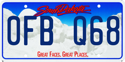 SD license plate 0FBQ68