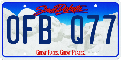 SD license plate 0FBQ77