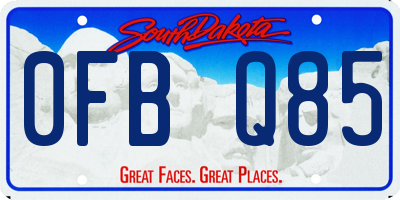 SD license plate 0FBQ85
