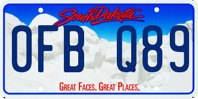 SD license plate 0FBQ89
