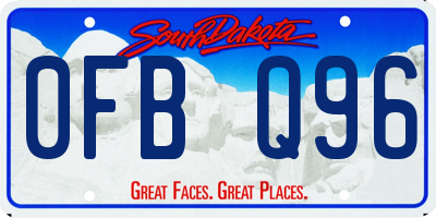 SD license plate 0FBQ96