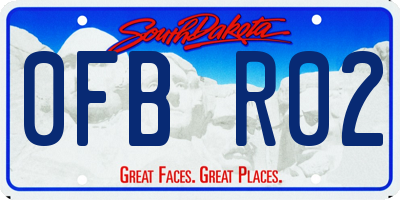 SD license plate 0FBR02