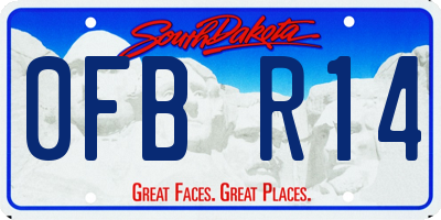 SD license plate 0FBR14