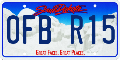SD license plate 0FBR15