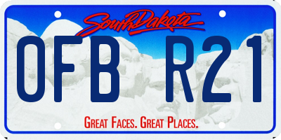 SD license plate 0FBR21