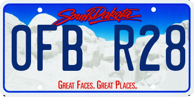 SD license plate 0FBR28