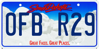 SD license plate 0FBR29