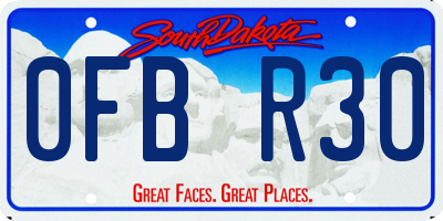 SD license plate 0FBR30