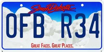SD license plate 0FBR34