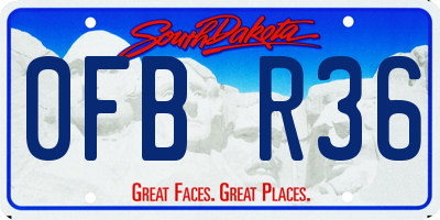 SD license plate 0FBR36