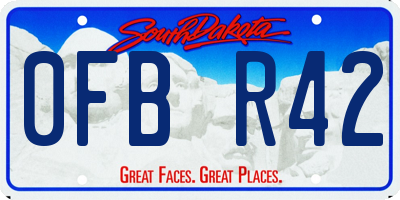 SD license plate 0FBR42