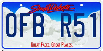 SD license plate 0FBR51