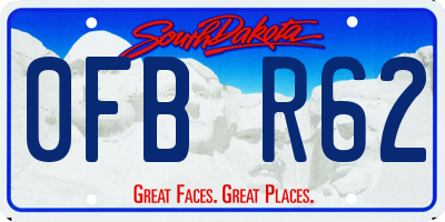 SD license plate 0FBR62