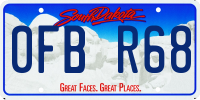 SD license plate 0FBR68