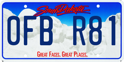 SD license plate 0FBR81