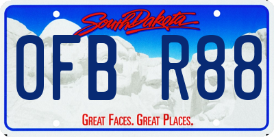 SD license plate 0FBR88