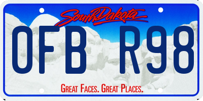 SD license plate 0FBR98