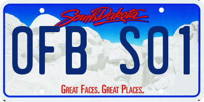 SD license plate 0FBS01