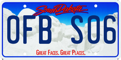 SD license plate 0FBS06