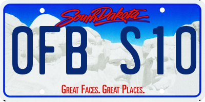 SD license plate 0FBS10