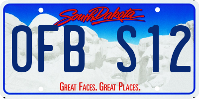 SD license plate 0FBS12