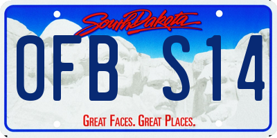 SD license plate 0FBS14