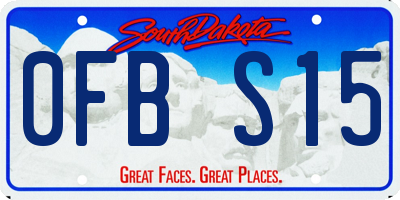 SD license plate 0FBS15