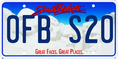 SD license plate 0FBS20