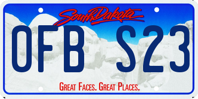 SD license plate 0FBS23