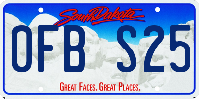 SD license plate 0FBS25