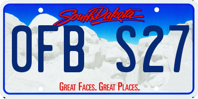 SD license plate 0FBS27