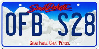 SD license plate 0FBS28