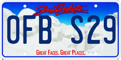 SD license plate 0FBS29