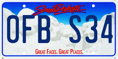 SD license plate 0FBS34