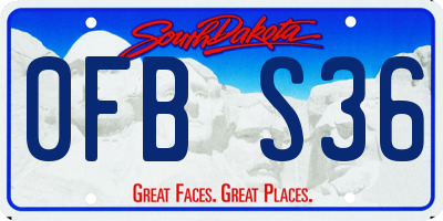 SD license plate 0FBS36
