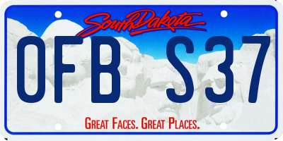 SD license plate 0FBS37