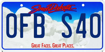 SD license plate 0FBS40